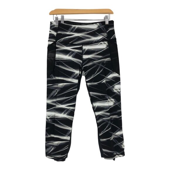 Victoria Sport Athletic leggings in Black with White Streaks Accent Size M - Picture 2 of 13